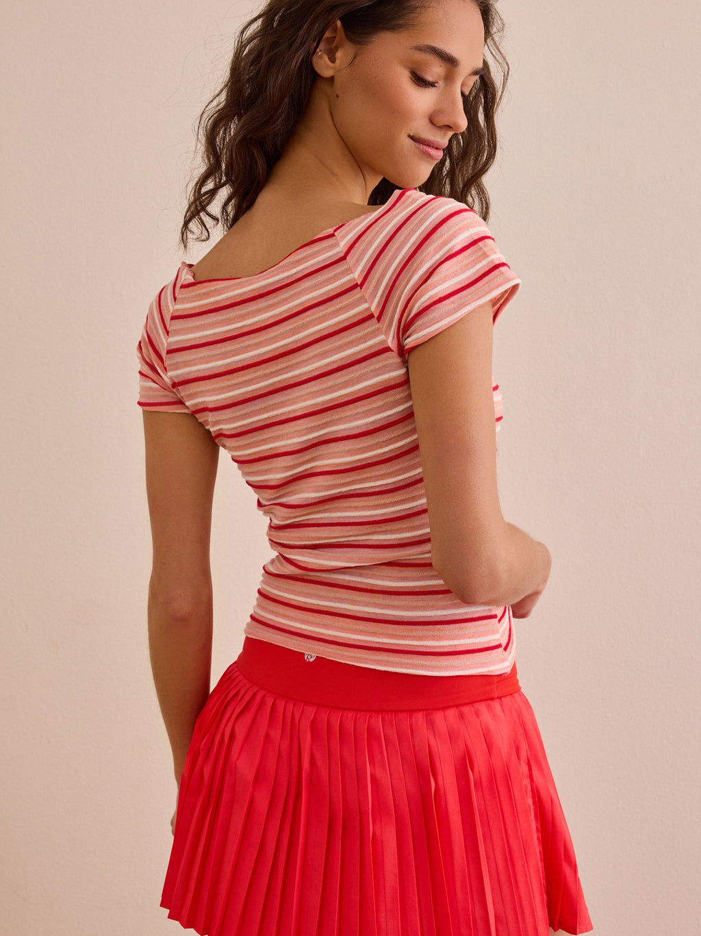 Rival Striped Off the Shoulder Tee