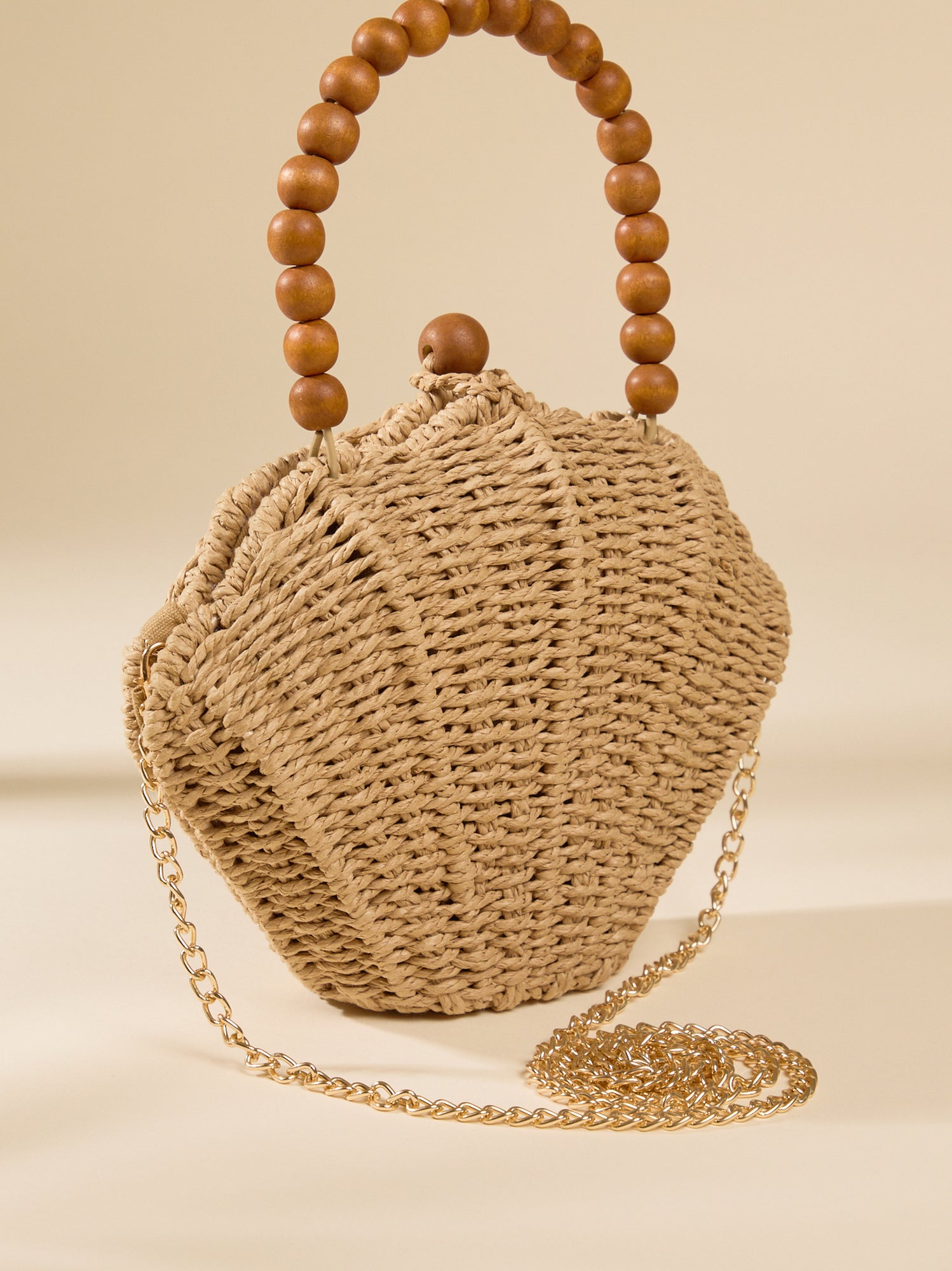 Shell Beaded Woven Purse