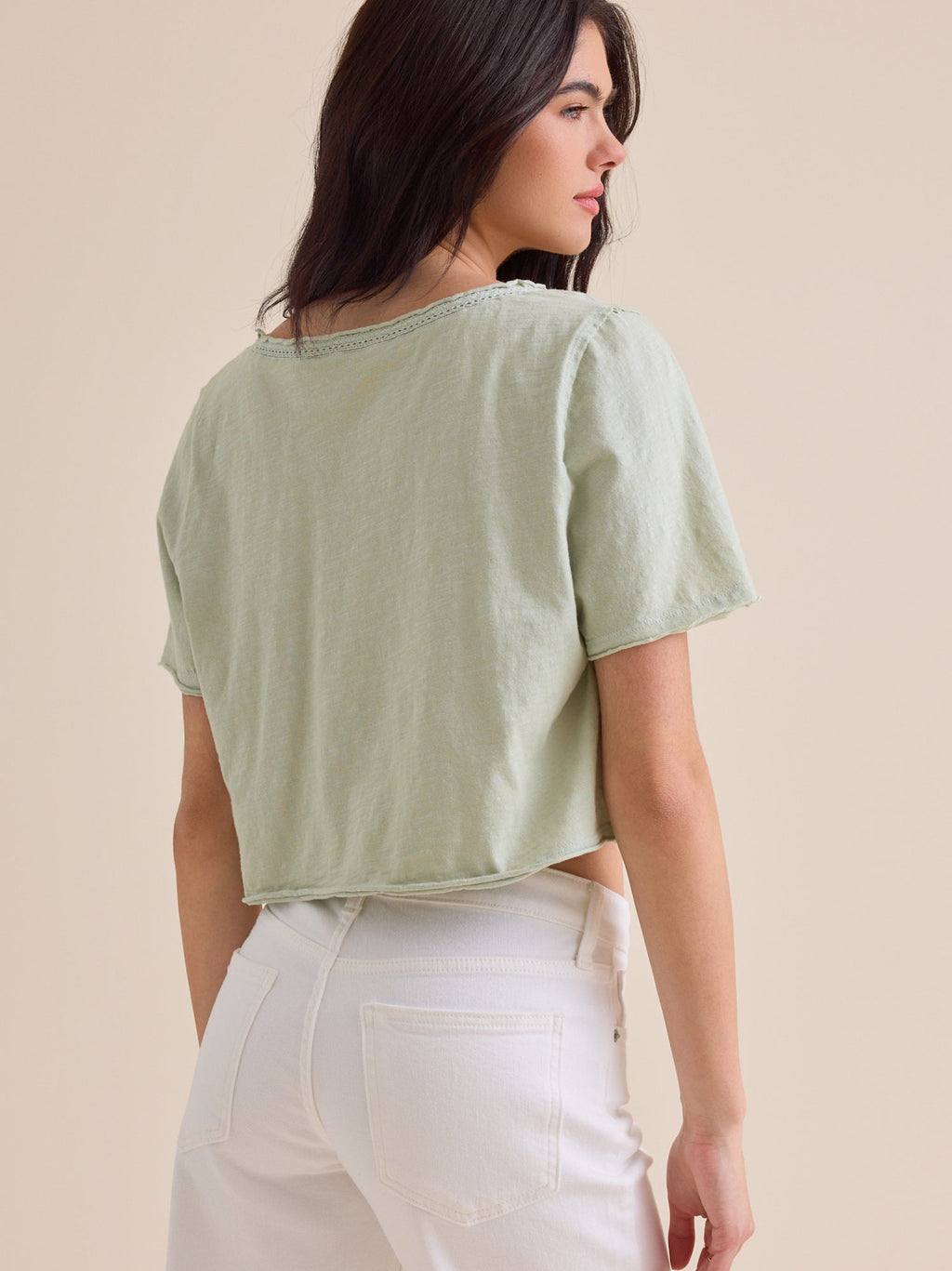 Vera Cropped Lace Tee