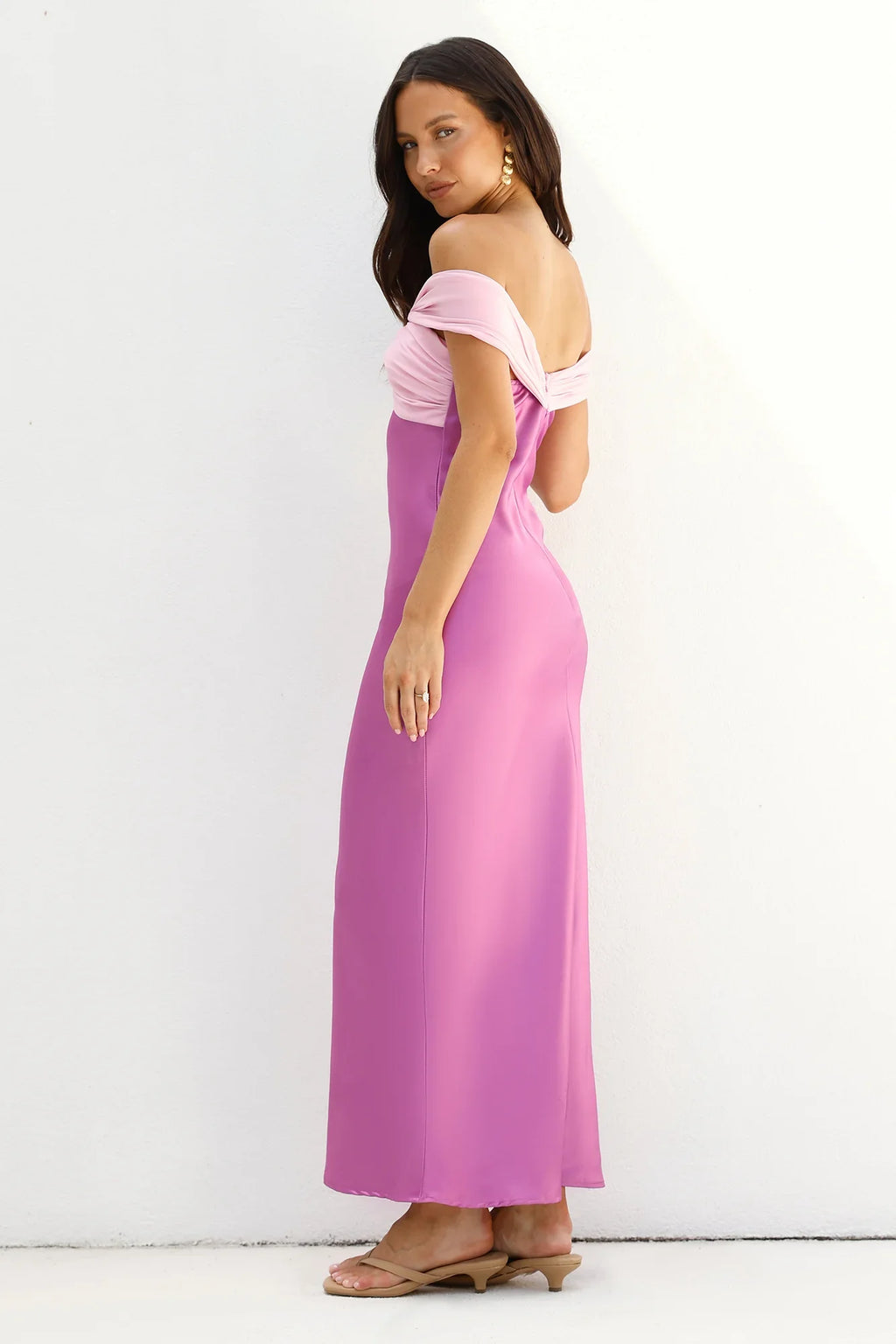 Dreamers Delight Off The Shoulder Maxi Dress Purple