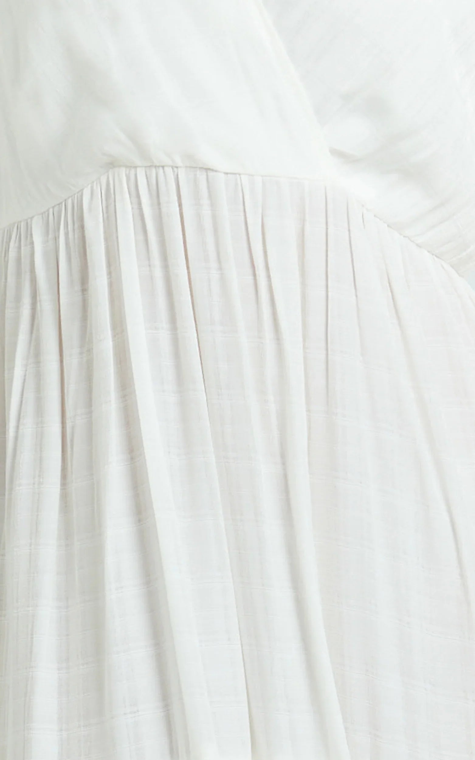 Cryzel Midi Dress - Flutter Sleeve Tiered Dress in White
