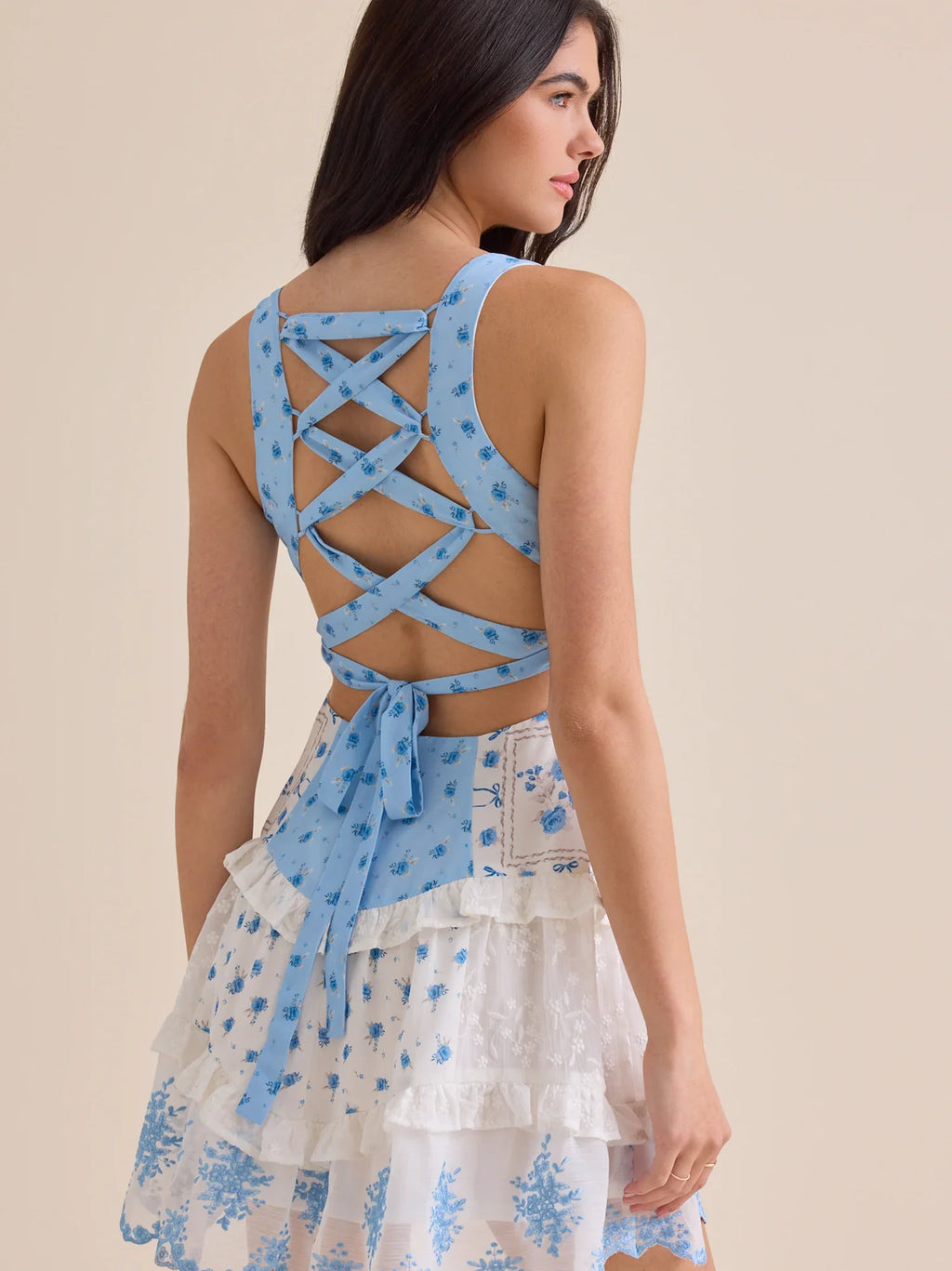 Lotis Patchwork Mini Dress