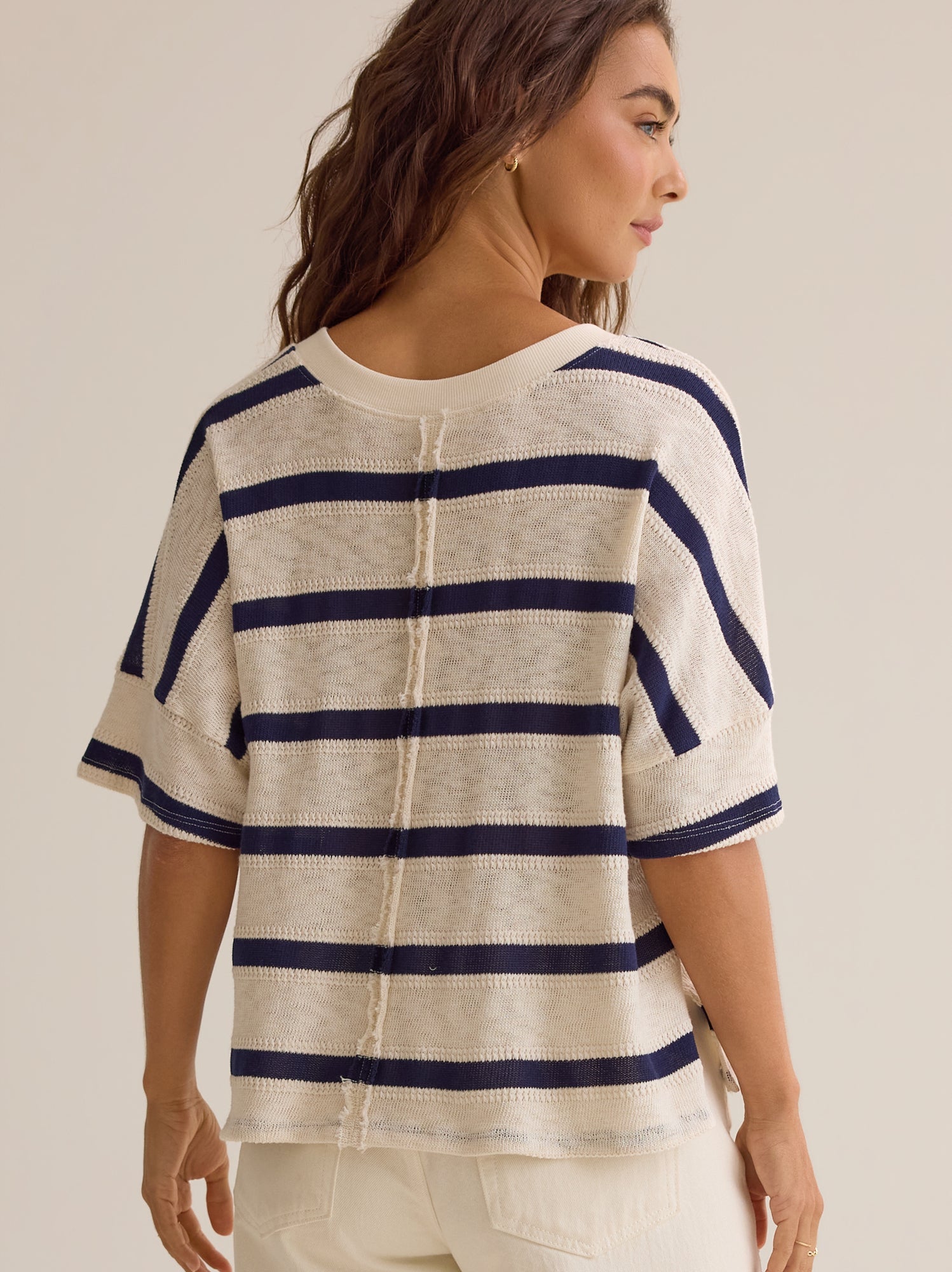Dylan Striped V-Neck Top