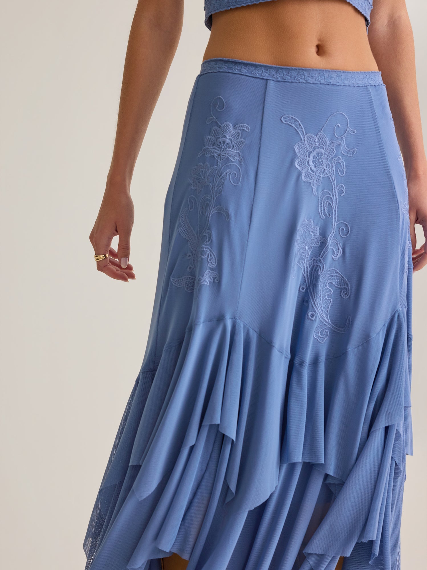Carlin Ruffle Maxi Skirt
