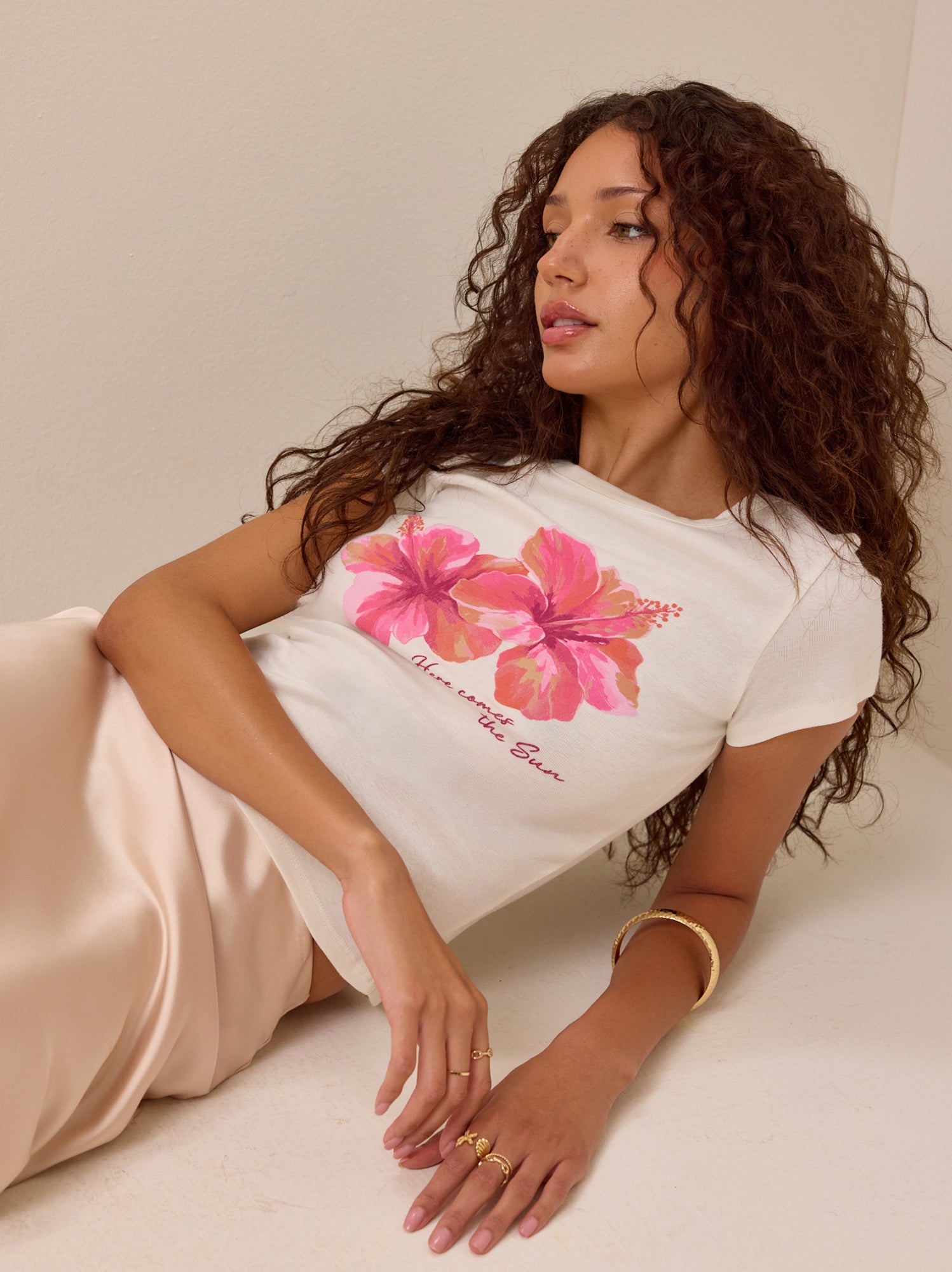 Here Comes the Sun Hibiscus Baby Tee