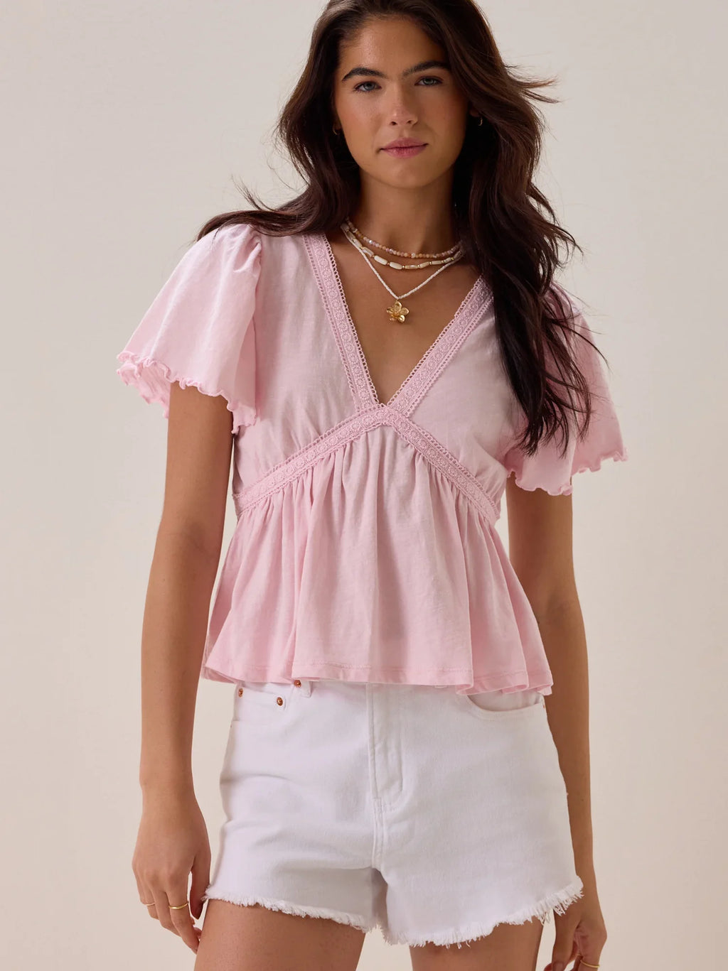 Nia Crochet Babydoll Tee