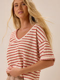 Scarlett V-Neck Striped Top