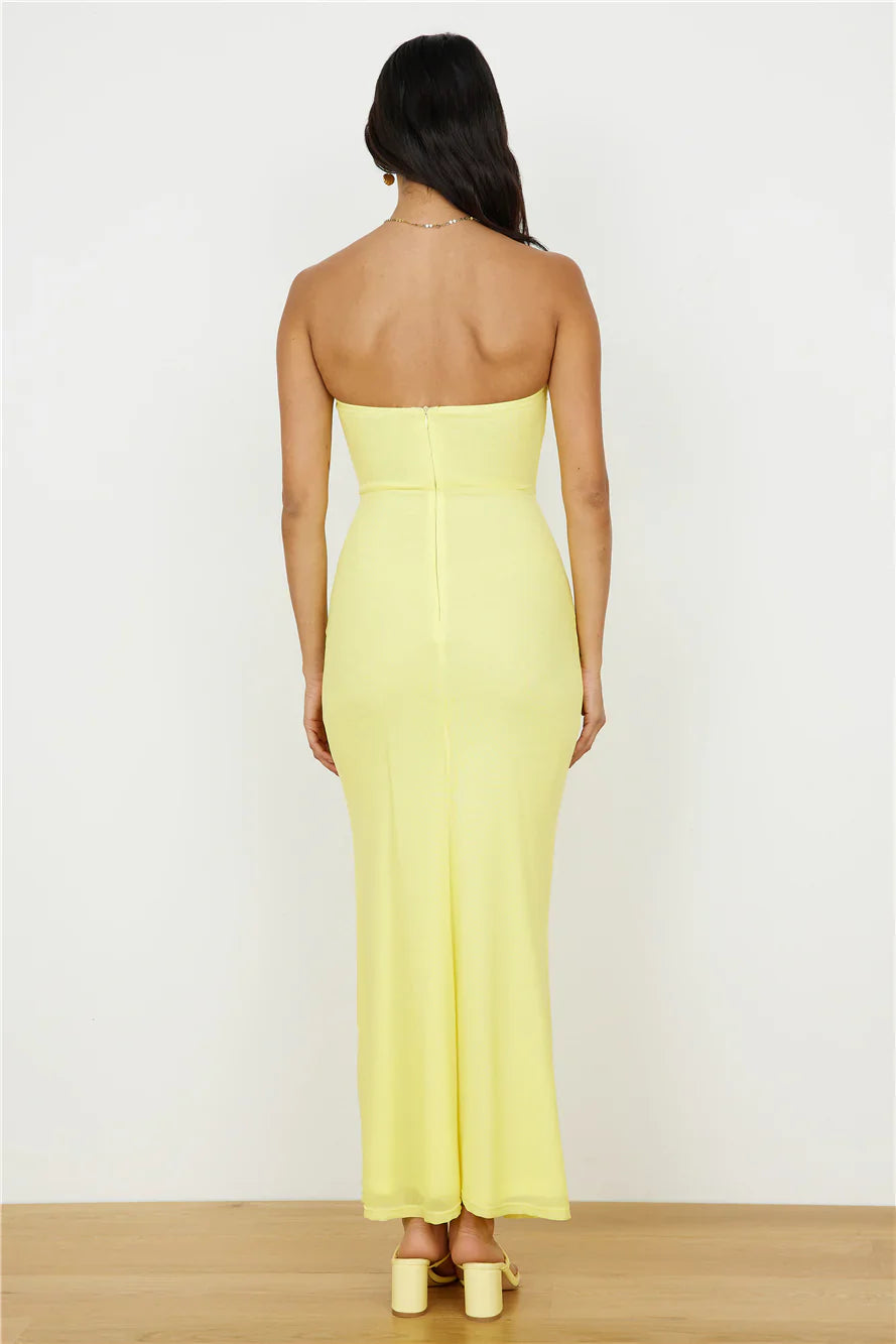 Josephine Strapless Maxi Dress Yellow