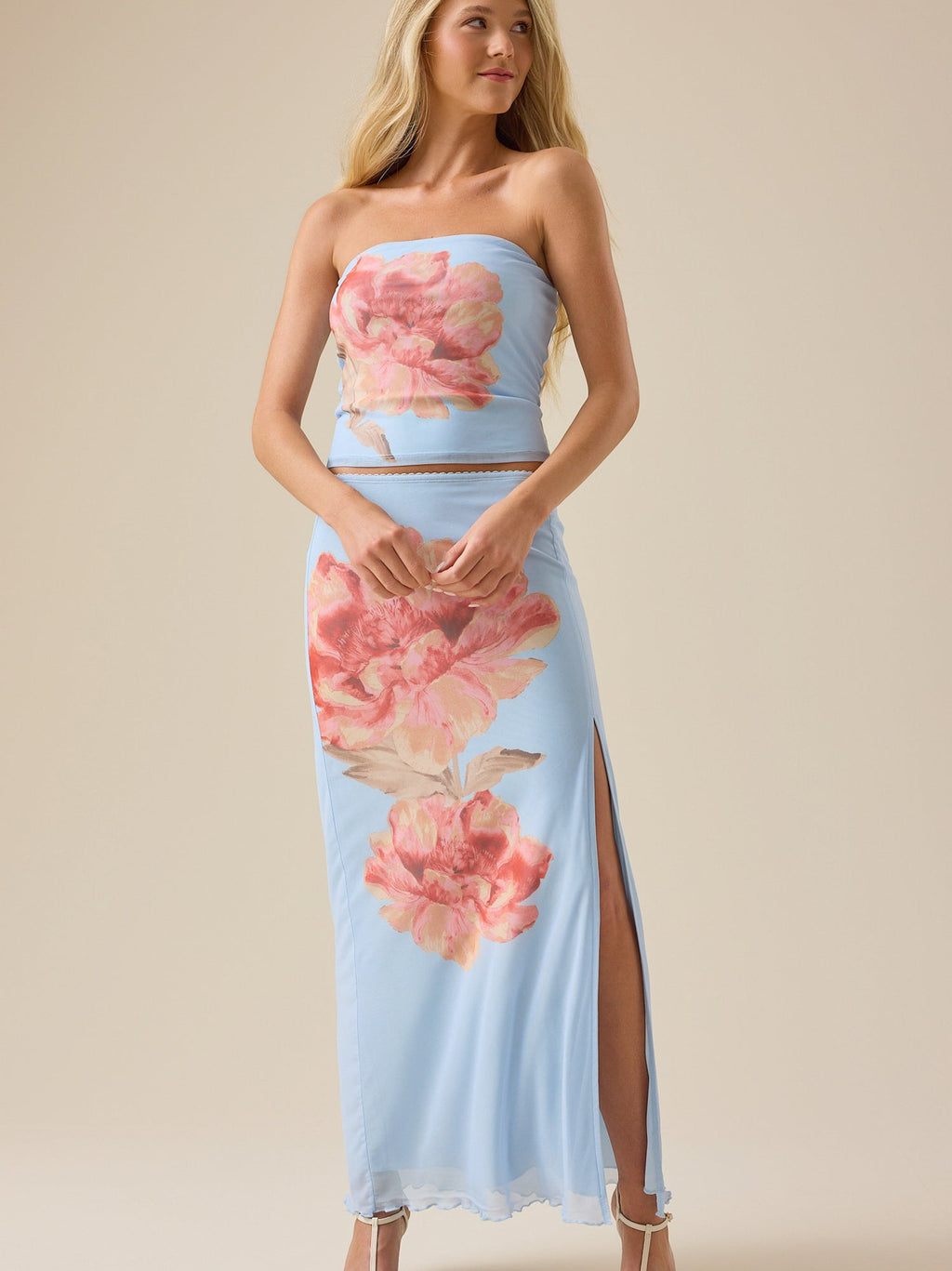 Emelia Floral Mesh Tube Top