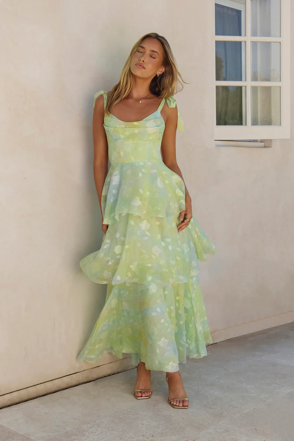 Breezy Meadows Maxi Dress Green