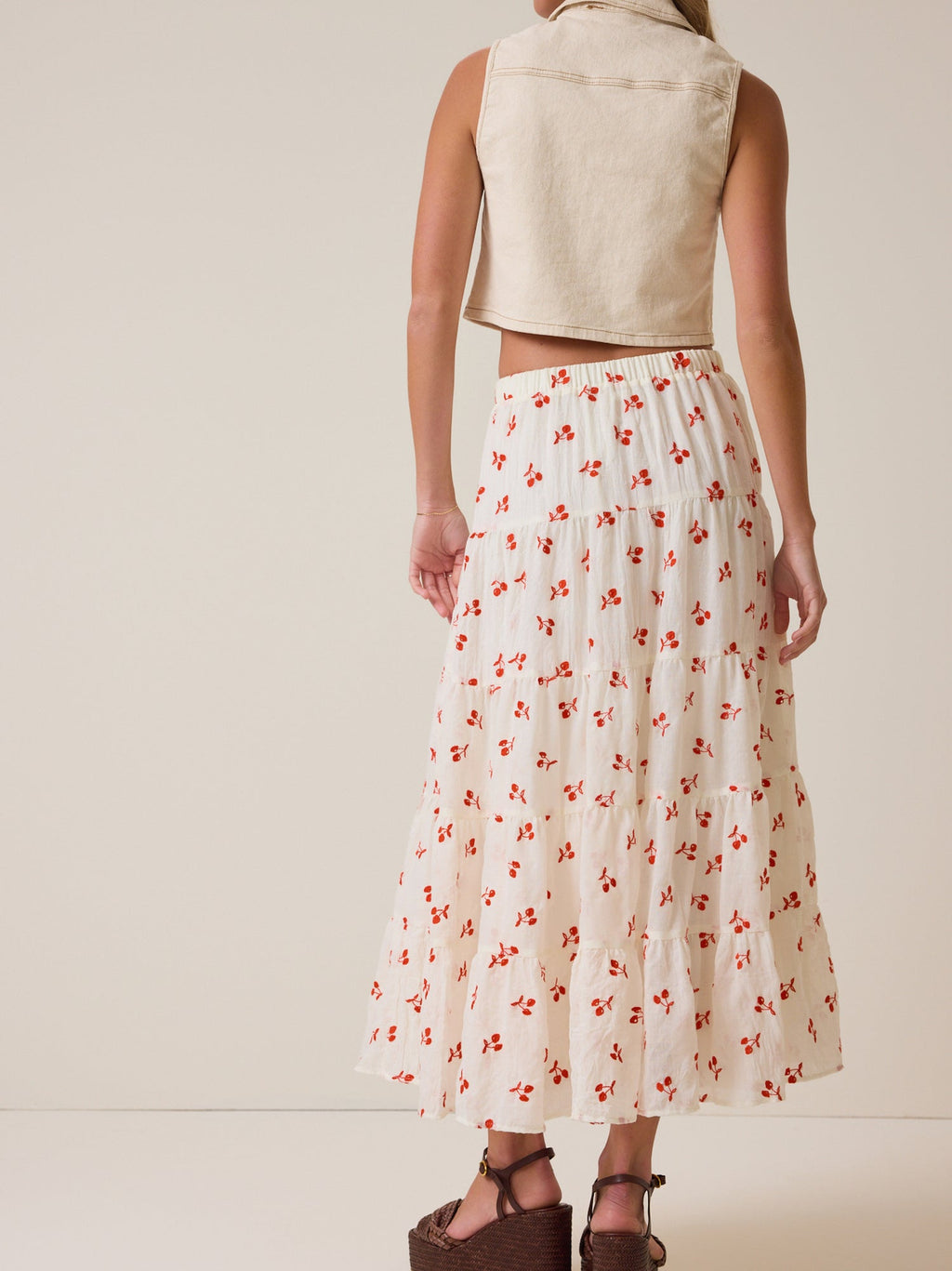 Jackie Embroidered Midi Skirt