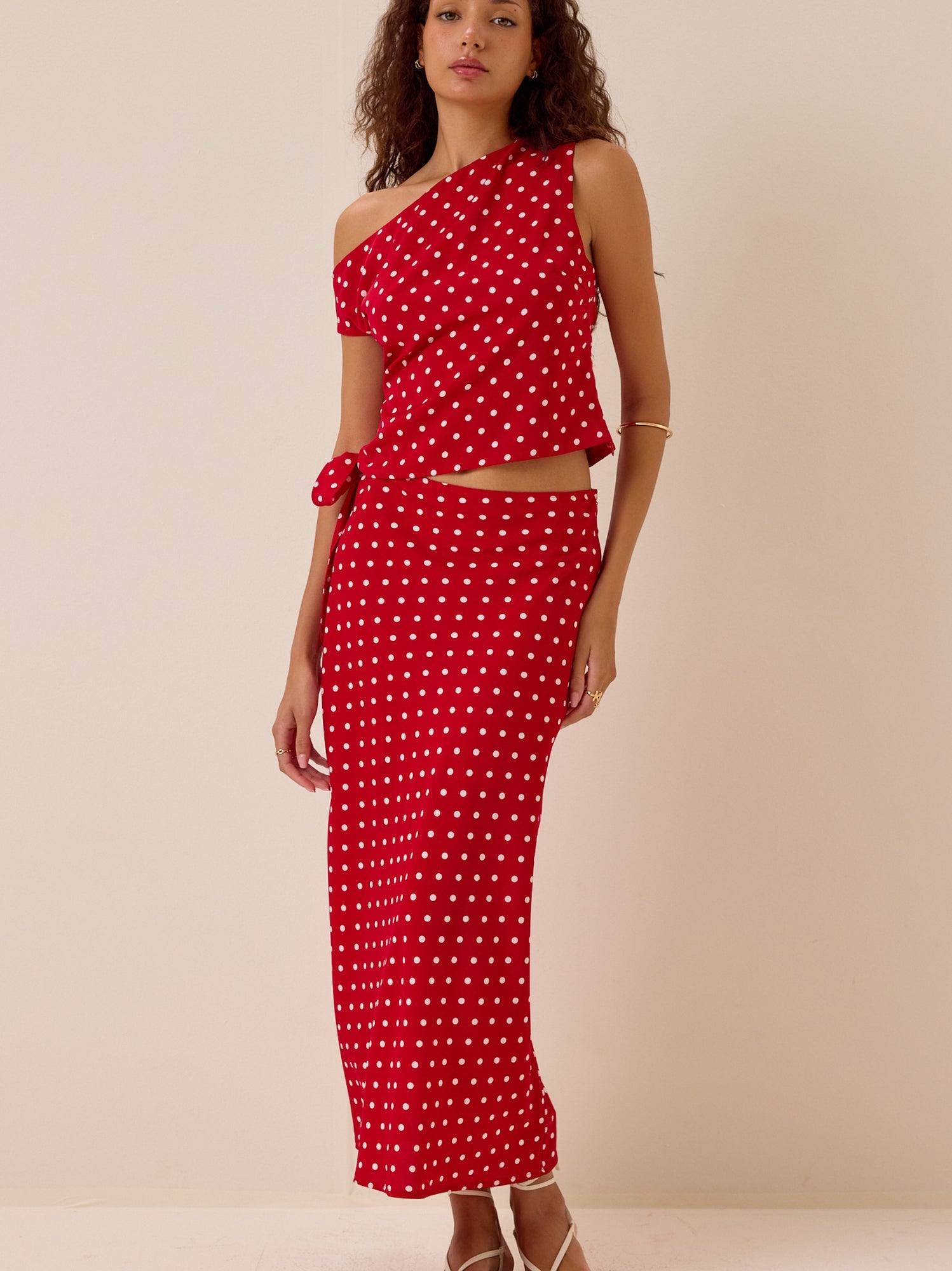 Jaycee Asymmetrical Dot Top