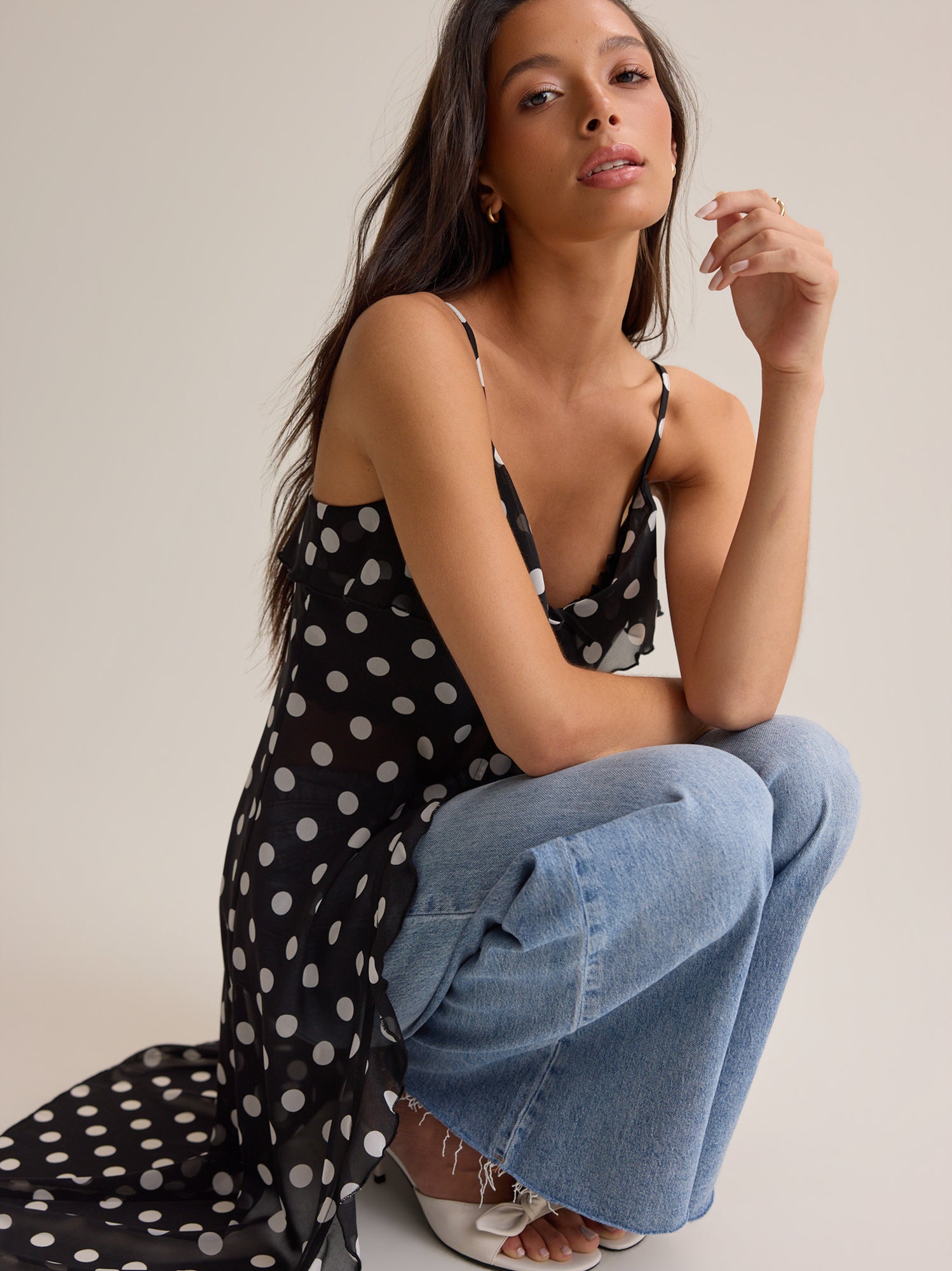 Cosette Tie Front Dot Kimono