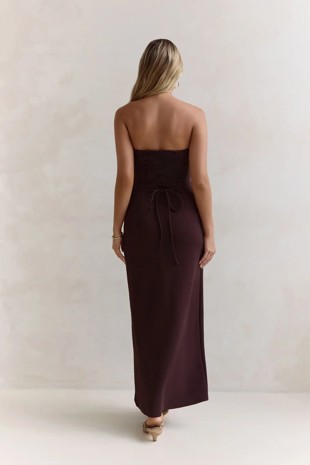 Love Me A Little Strapless Maxi Dress Brown