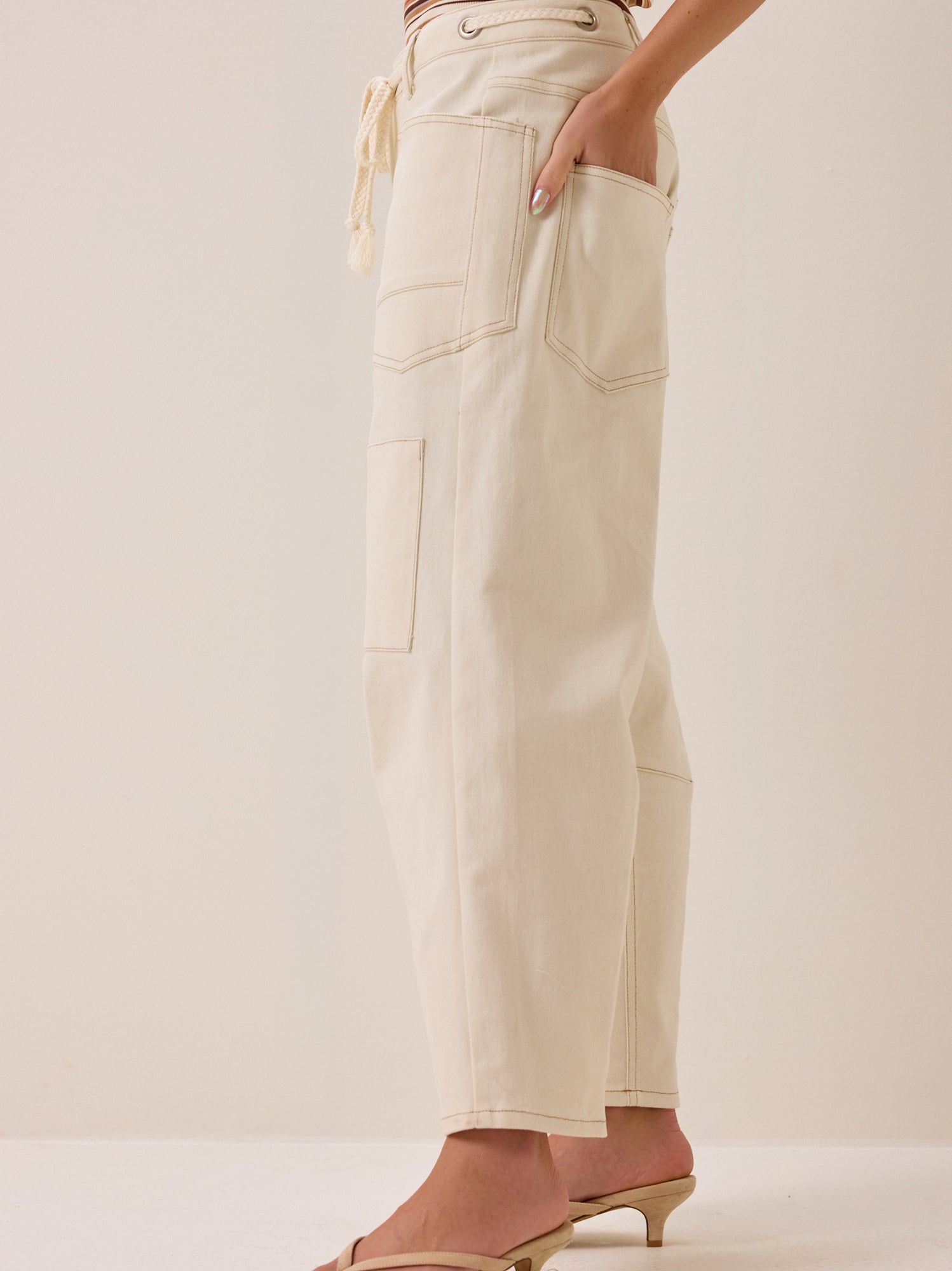 Amelia Tie Barrel Pant