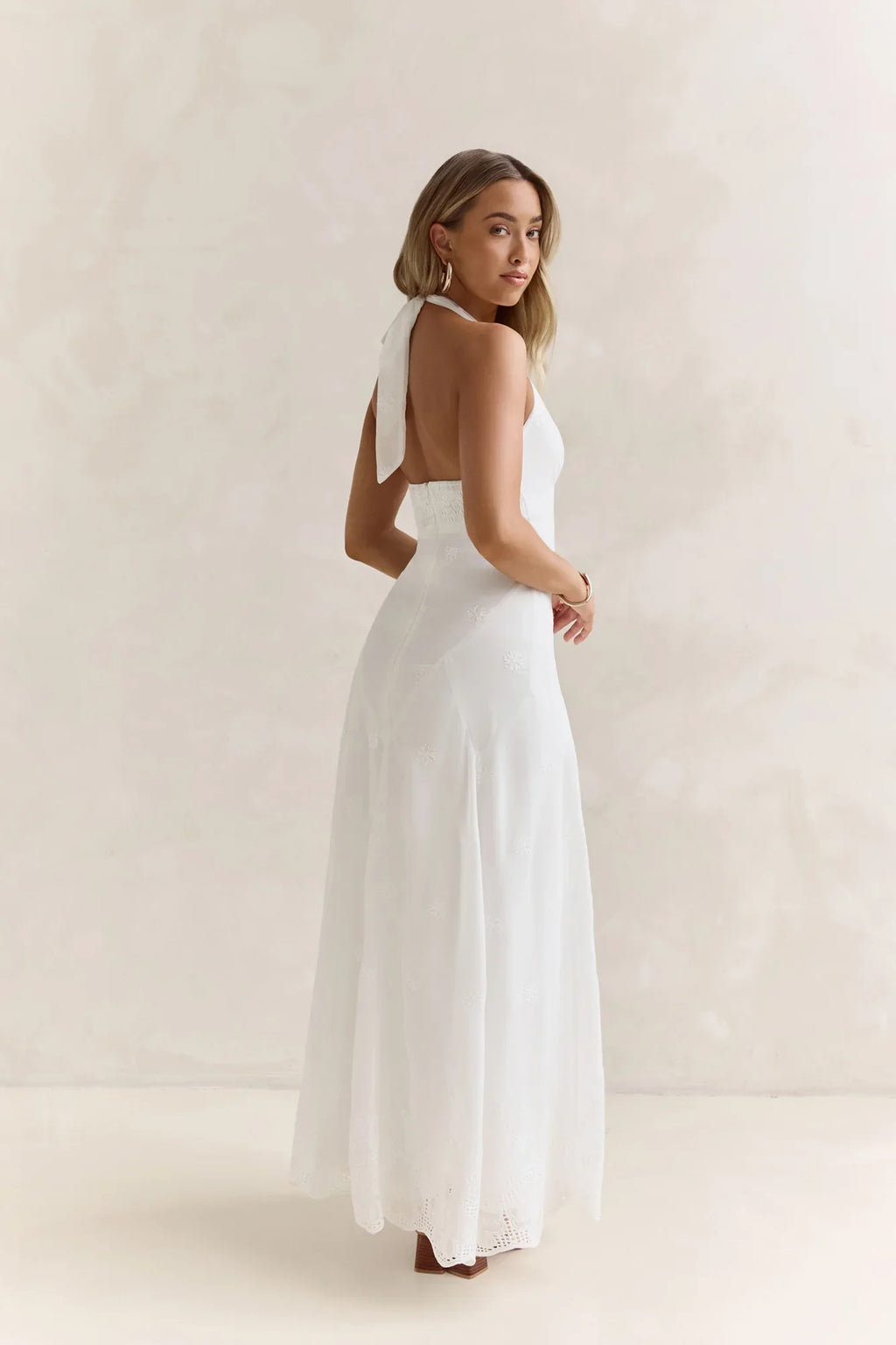 World Of Wonder Halter Maxi Dress White