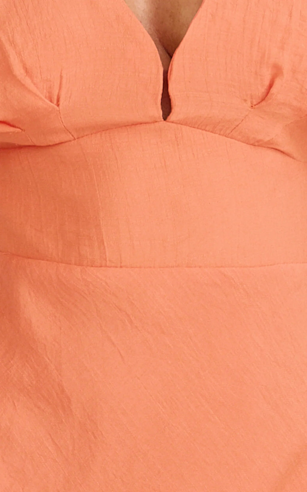 Desiree Midi Dress - V Neck Flutter Short Sleeve Slip Dress in Orange