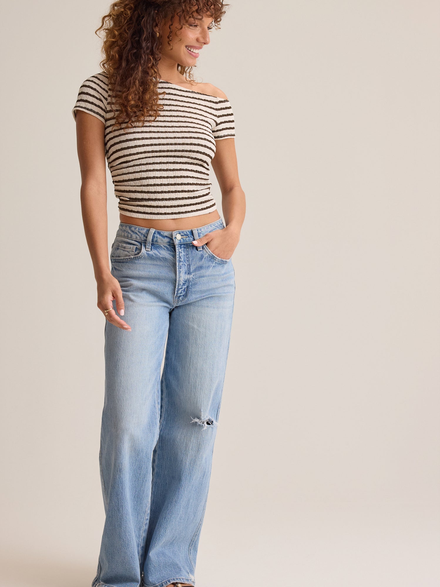 Rumi Asymmetrical Stripe Top