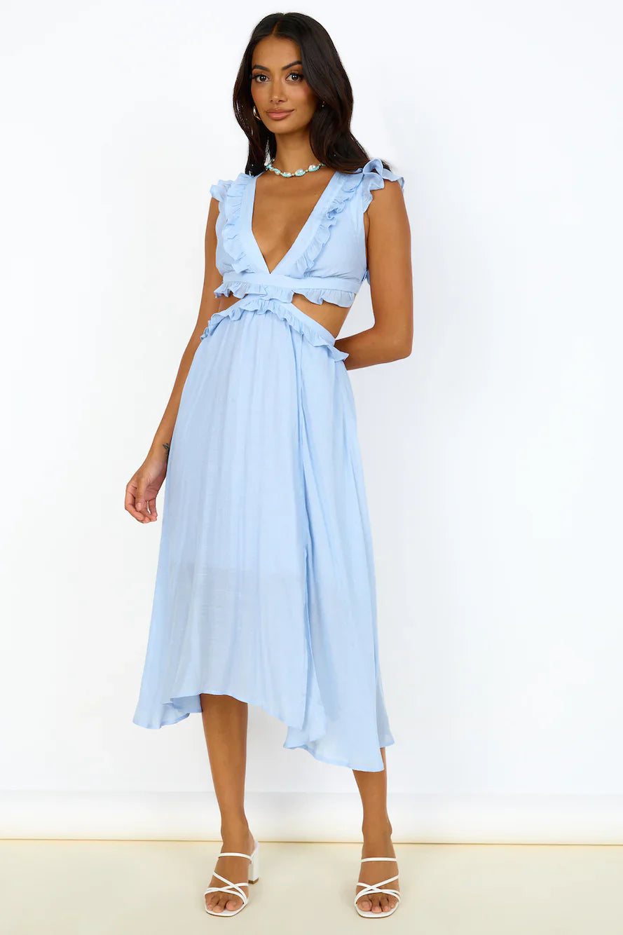 Angel Numbers Maxi Dress Blue