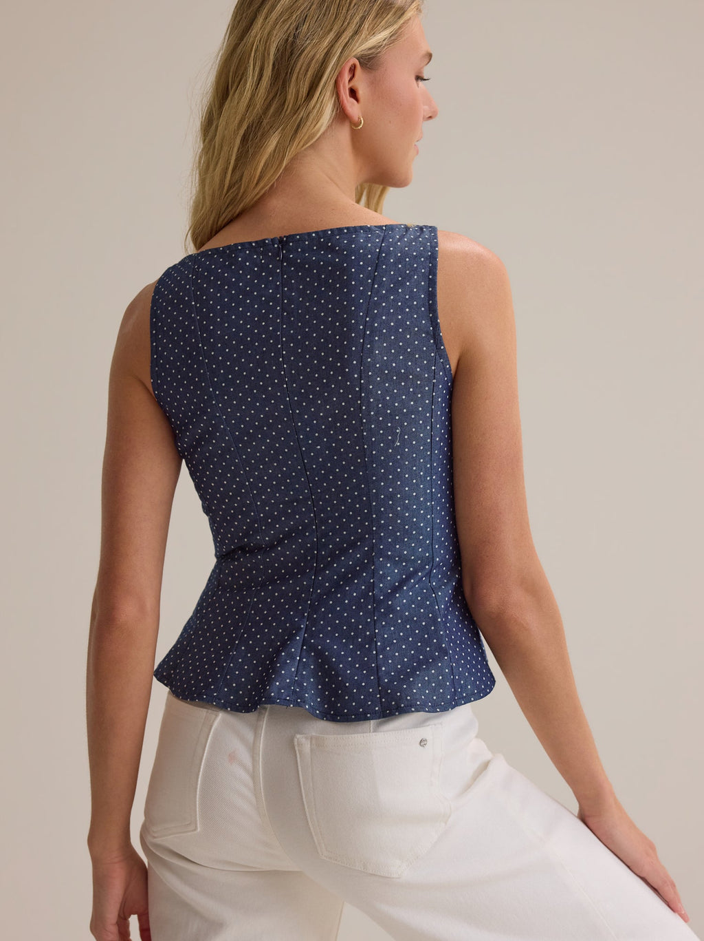 Effie Polka Dot Pleated Tank