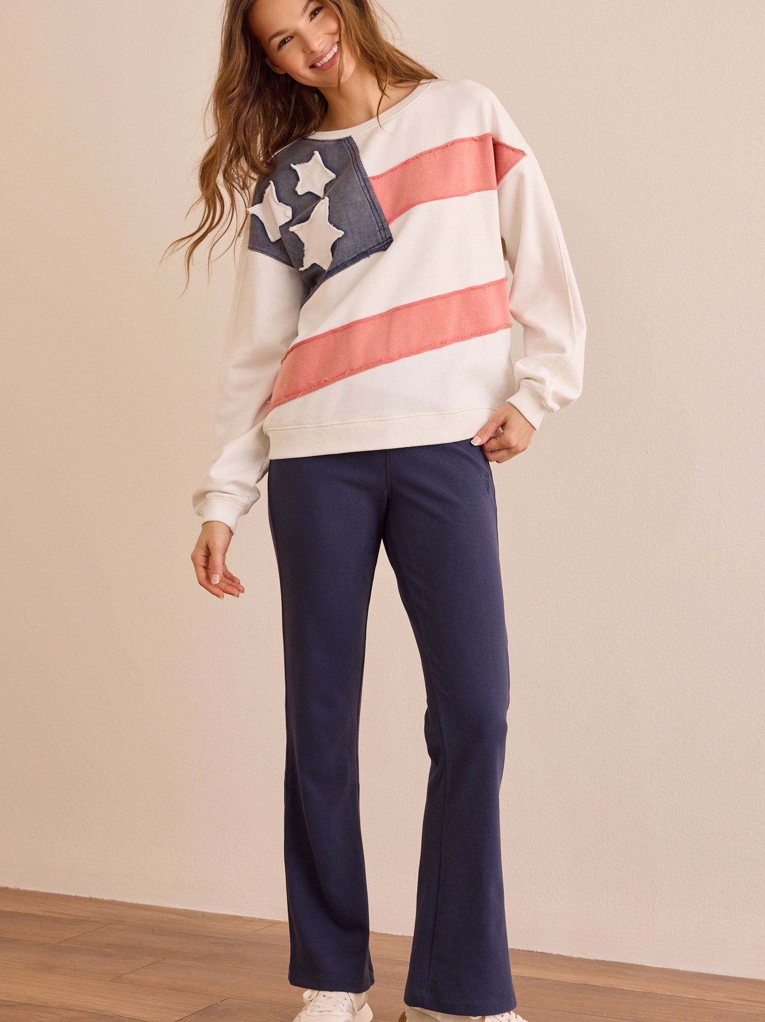 USA Flag Applique Pullover