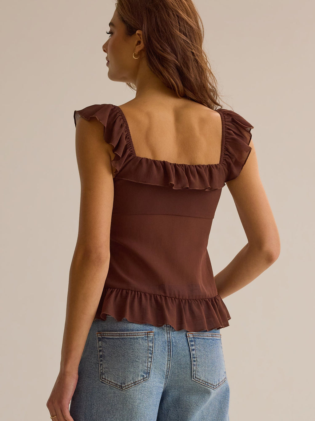 Jianna Ruffle Tie Front Top