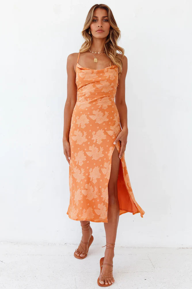 Leora Midi Dress Orange