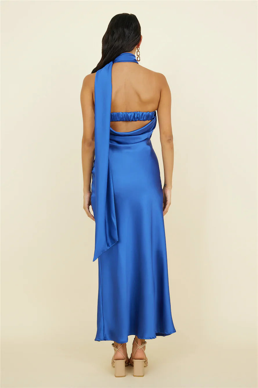 Over The Pond Maxi Dress Navy Blue