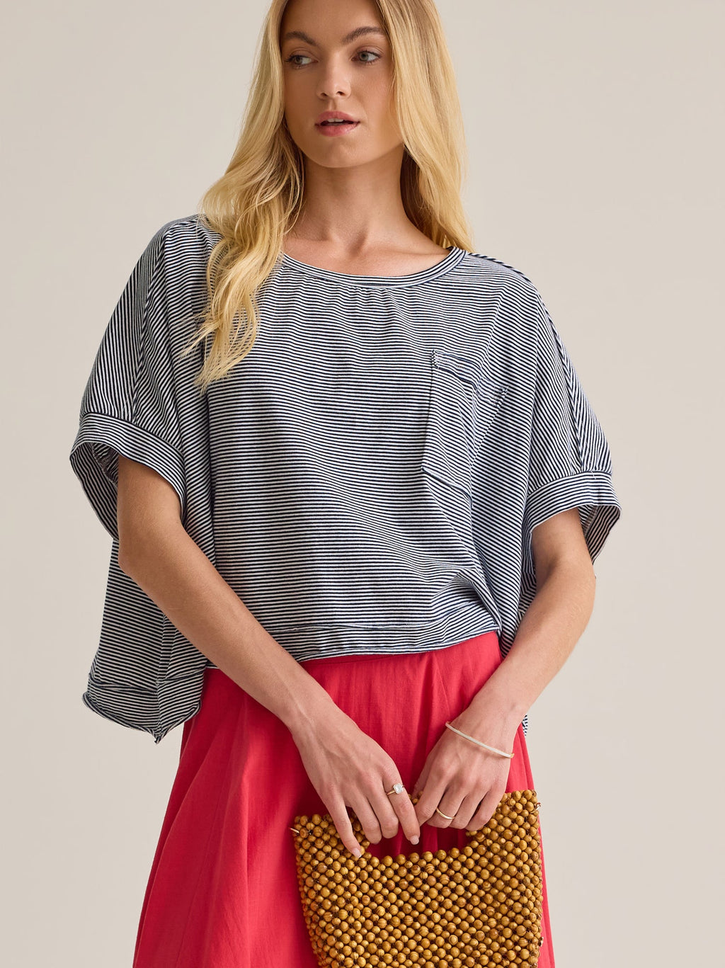 Abigail Stripe Cropped Tee