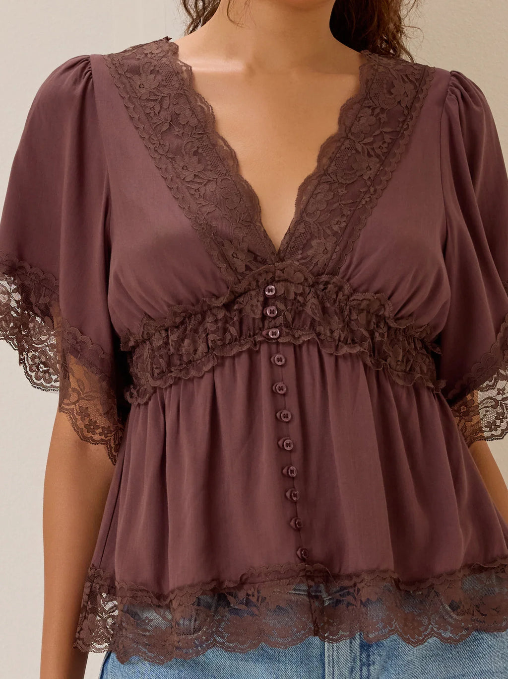 Evanelle Lace Babydoll Top