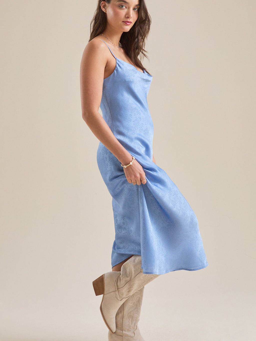 Eva Satin Midi Dress