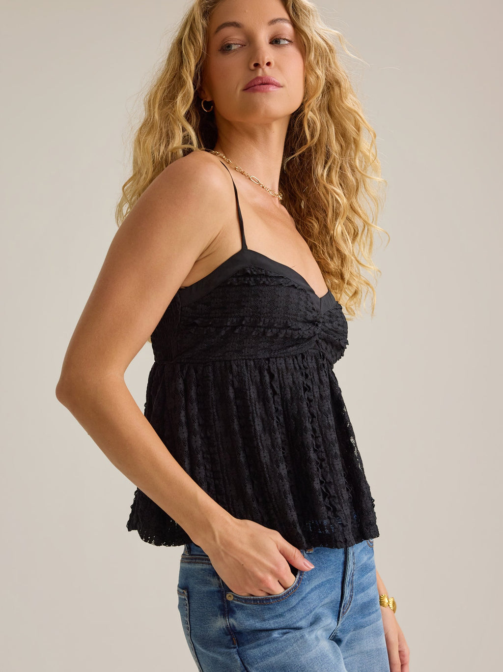 Reeve Lace Ruffle Tank