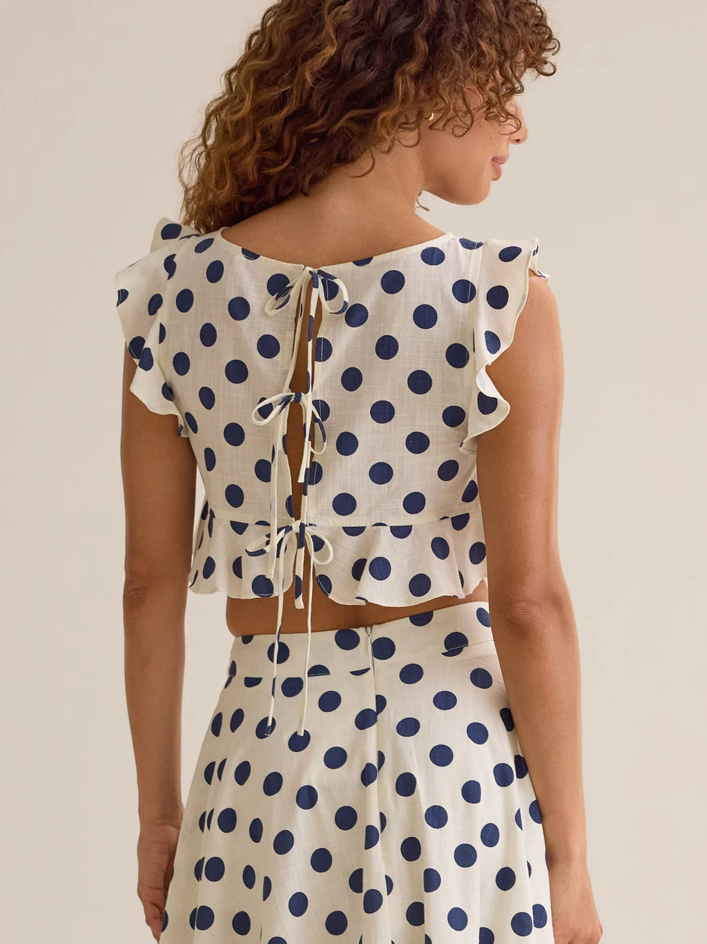 Billie Polka Dot Linen Top