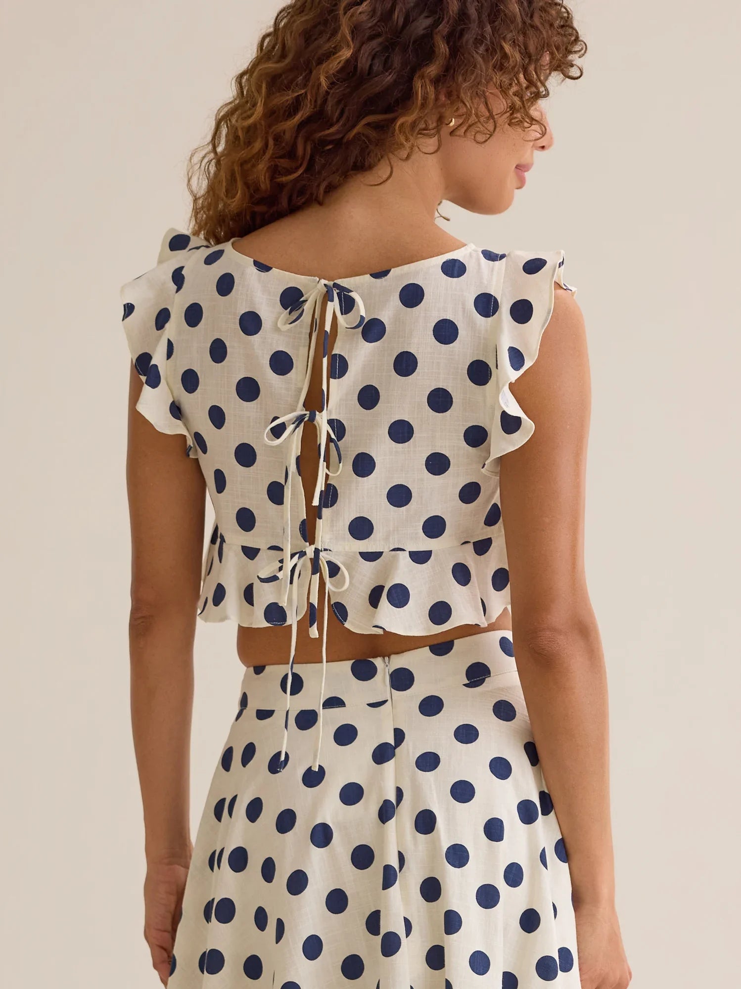 Billie Polka Dot Linen Top