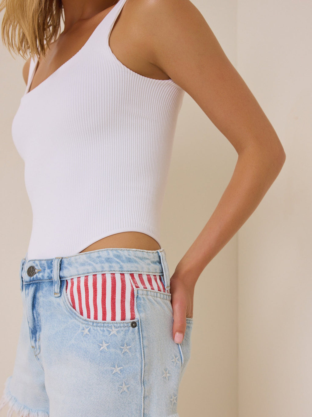 Nyssa Embroidered Denim Shorts