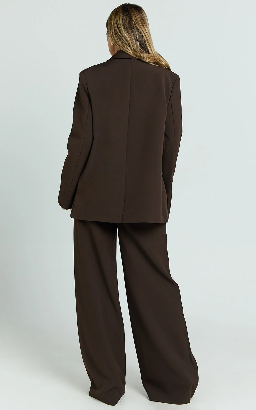 Selena Blazer - Oversized Single Breasted Blazer in Brown