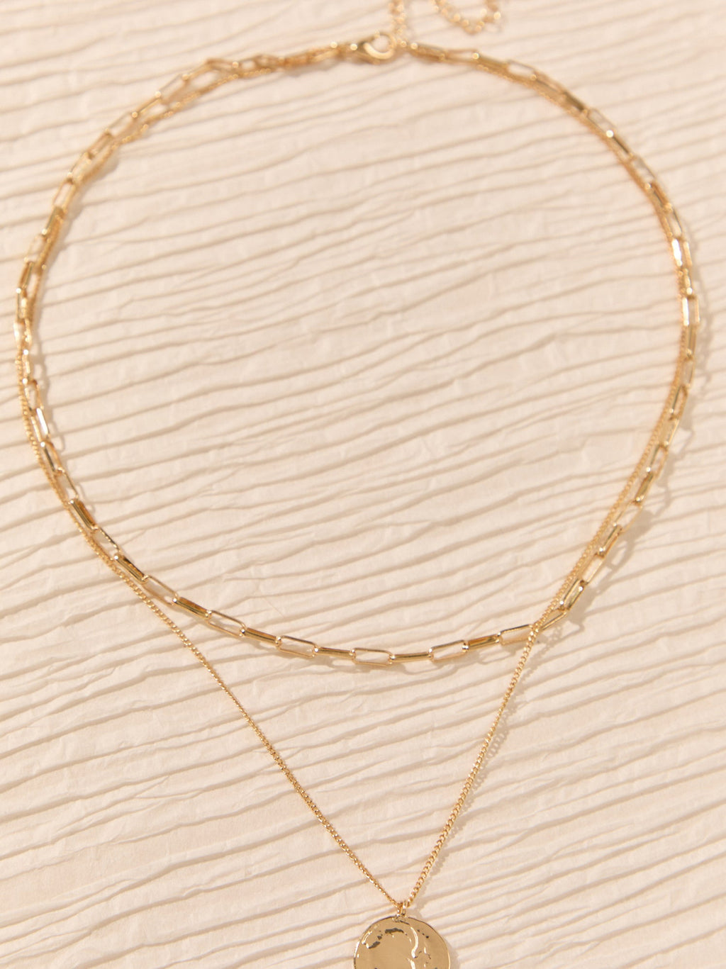 Hammered Coin Layer Necklace
