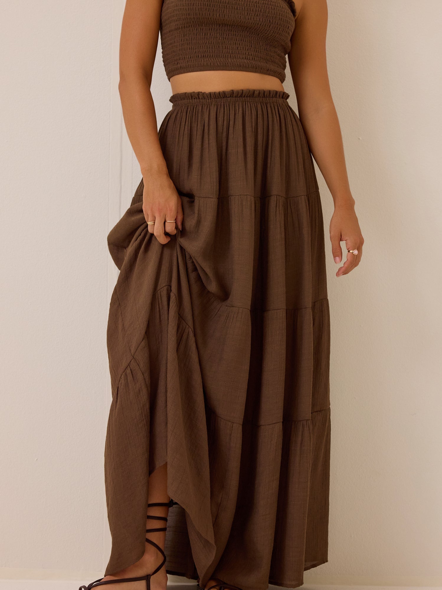 Tate Tiered Flowy Maxi Skirt