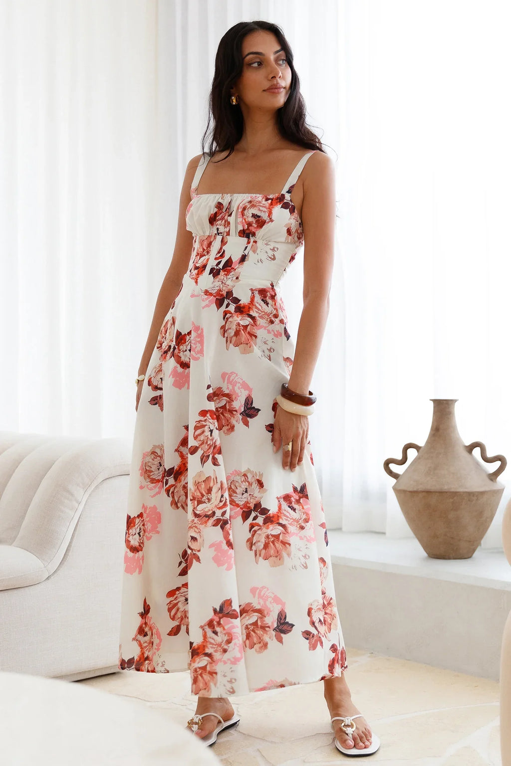 Palermo Mornings Midi Dress Cream