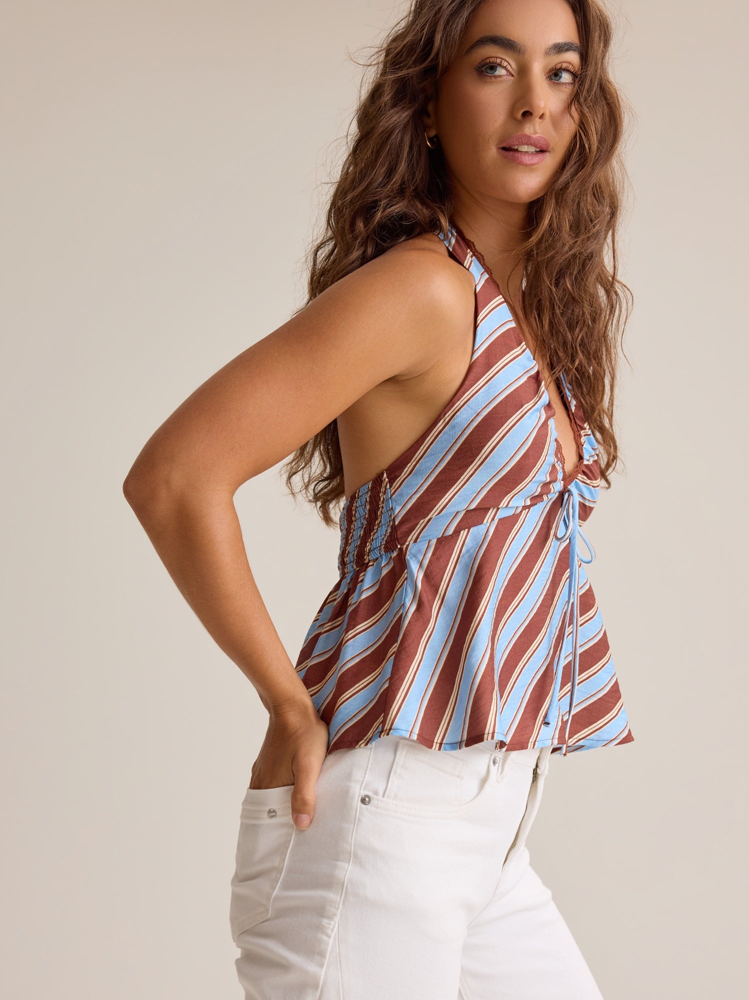 Mercer Stripe Halter Tank