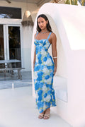Open Your Eyes Mesh Maxi Dress Blue