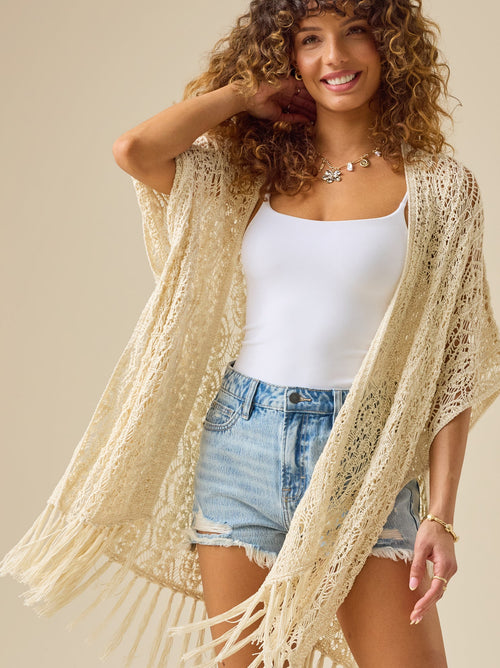Alessia Crochet Fringe Kimono