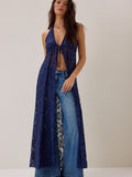 Ivy Lace Halter Tie Front Kimono