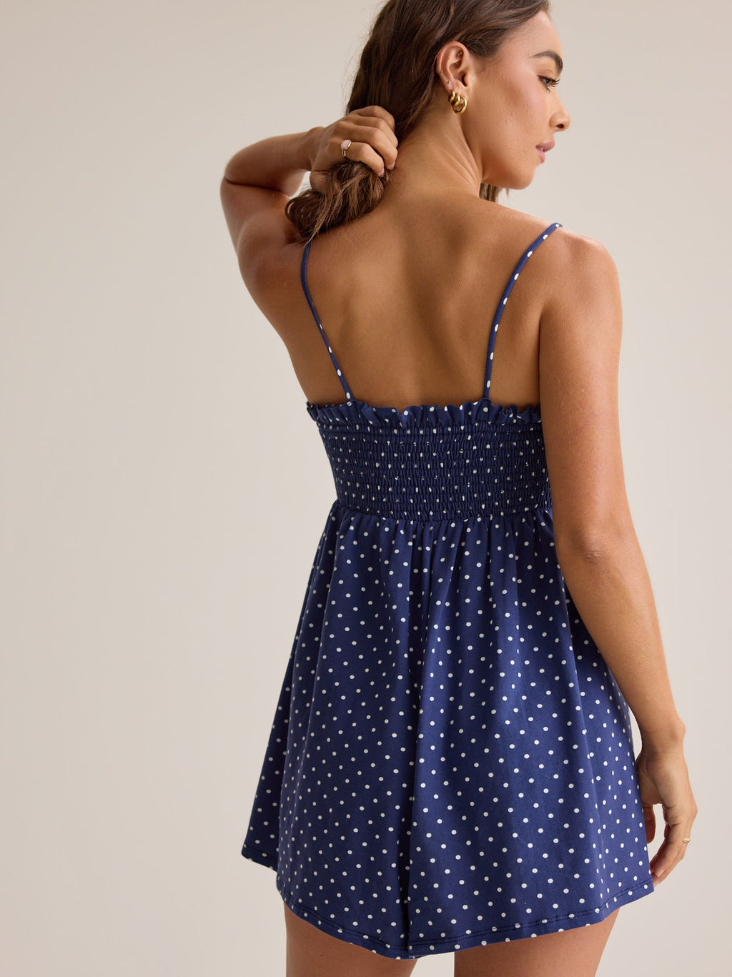 Eliza Smocked Dot Romper