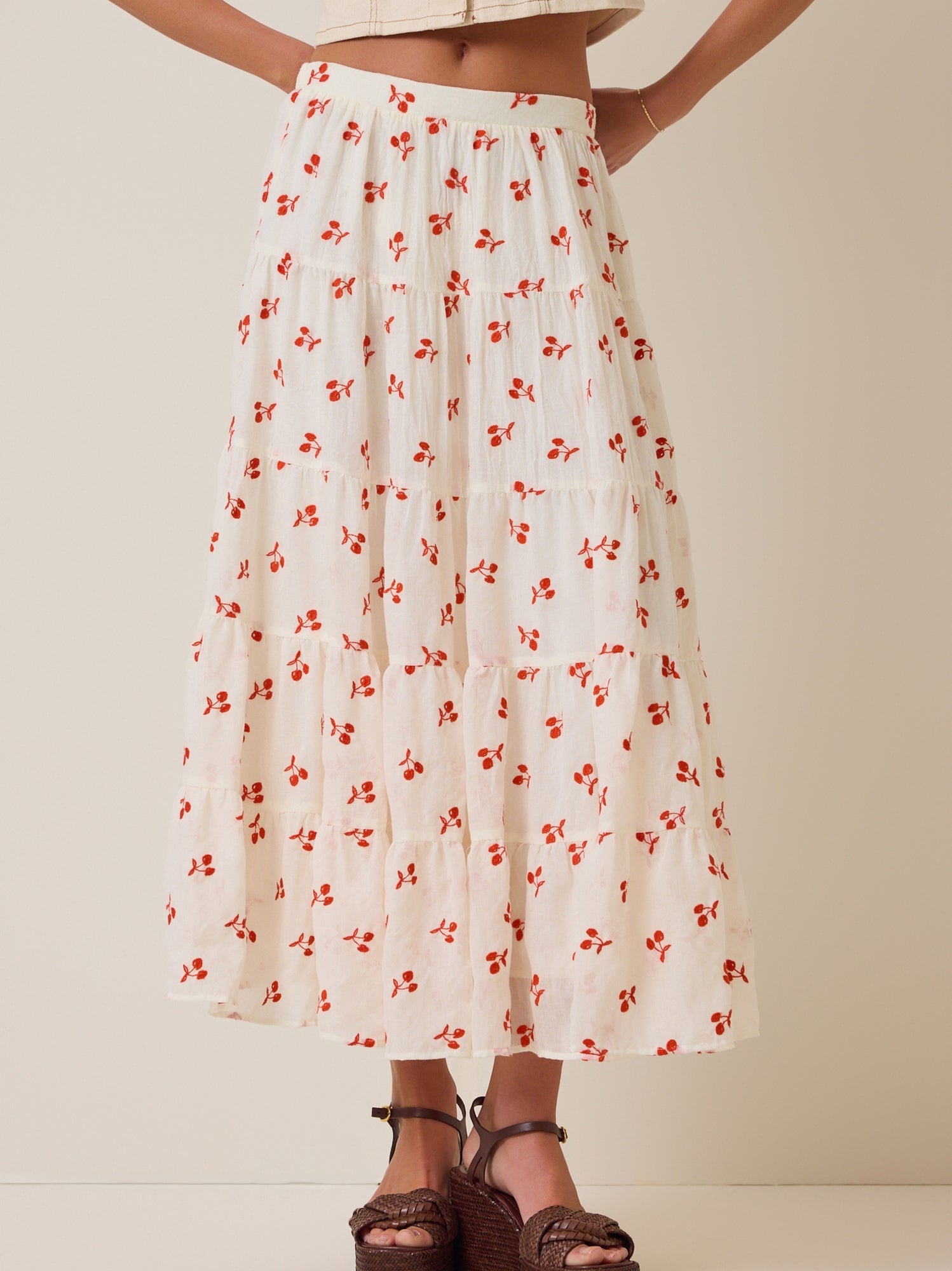 Jackie Embroidered Midi Skirt