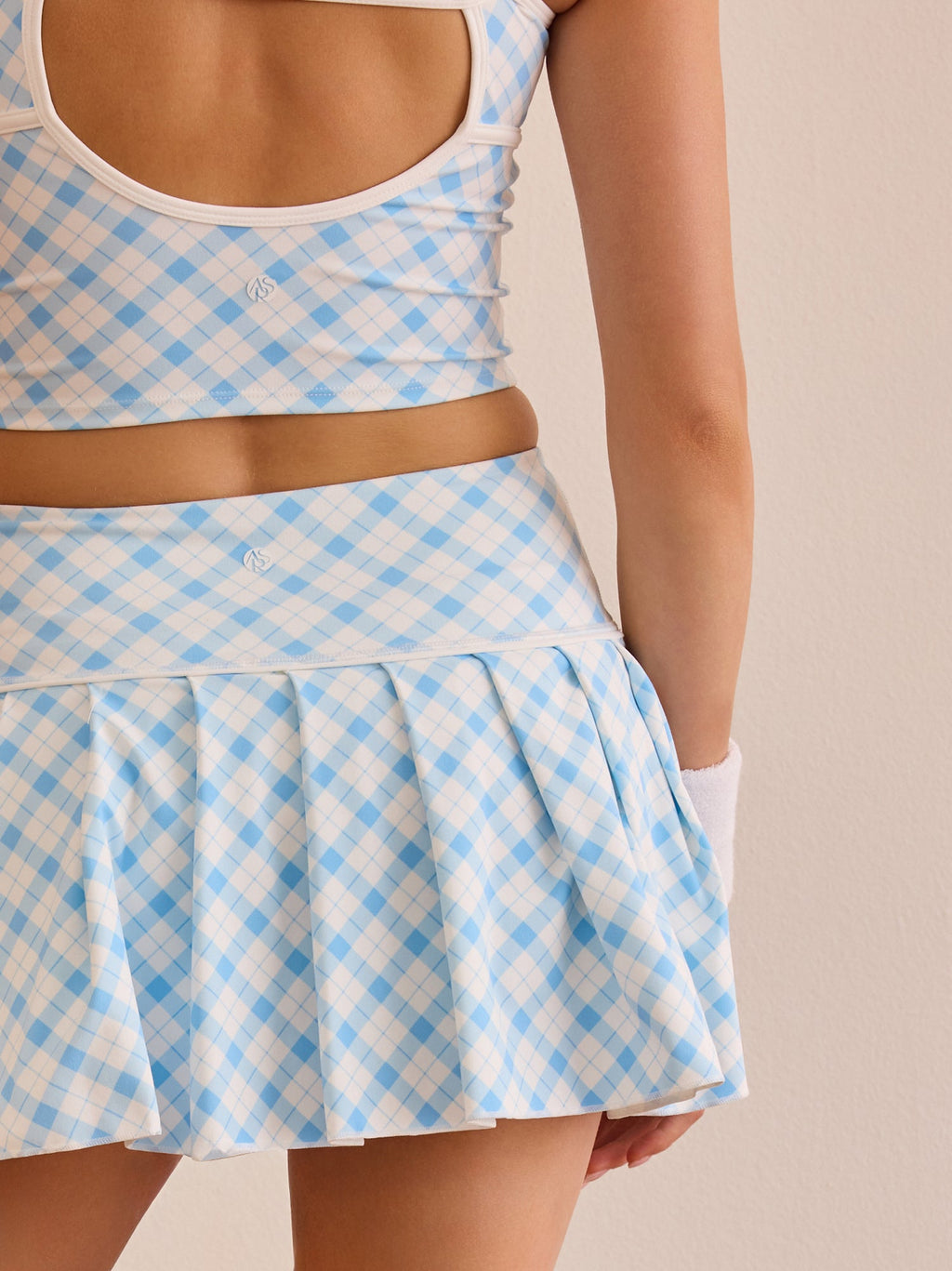 Backspin Plaid Active Skort