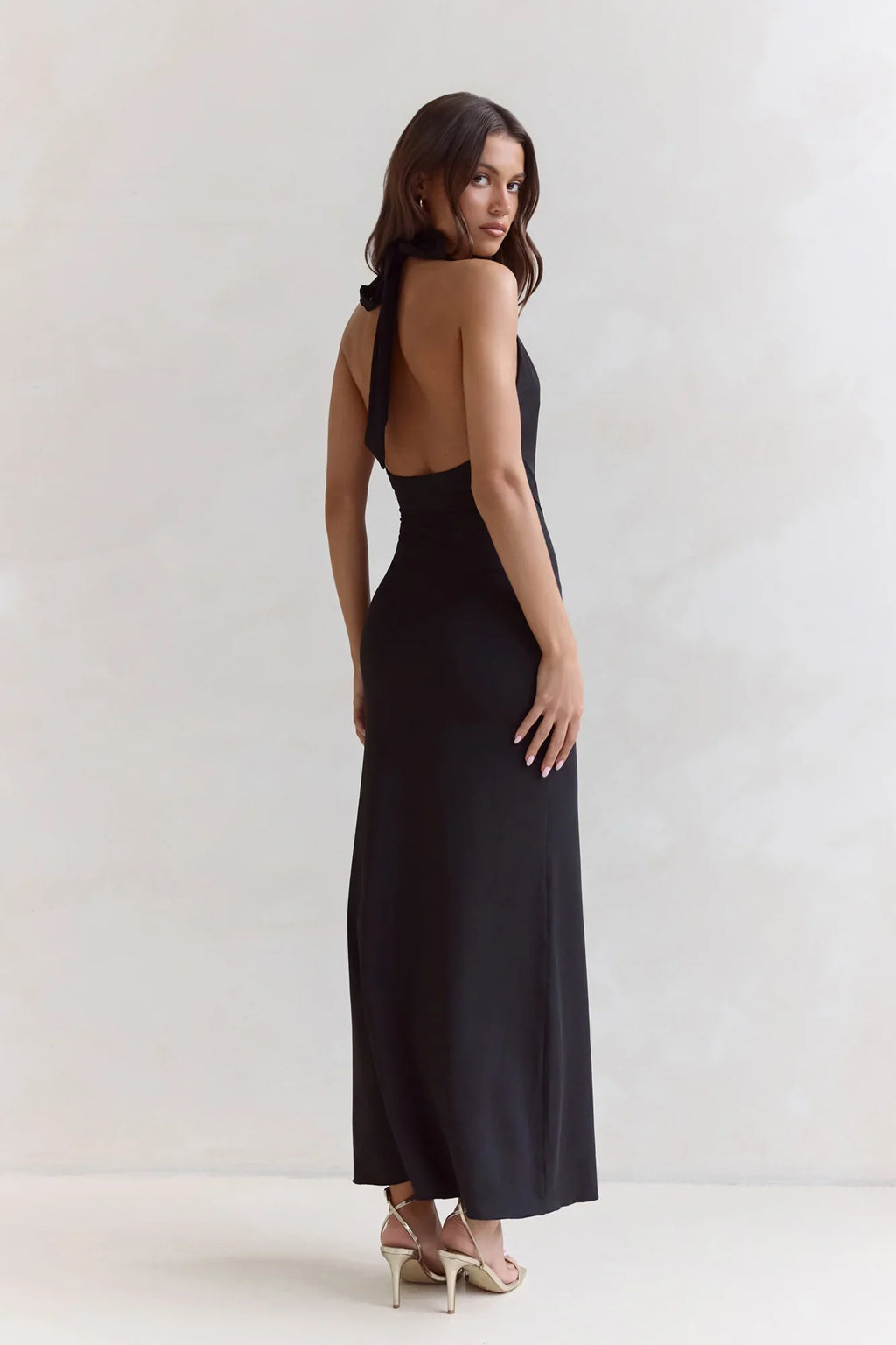 Pure Dreamer Halter Maxi Dress Black