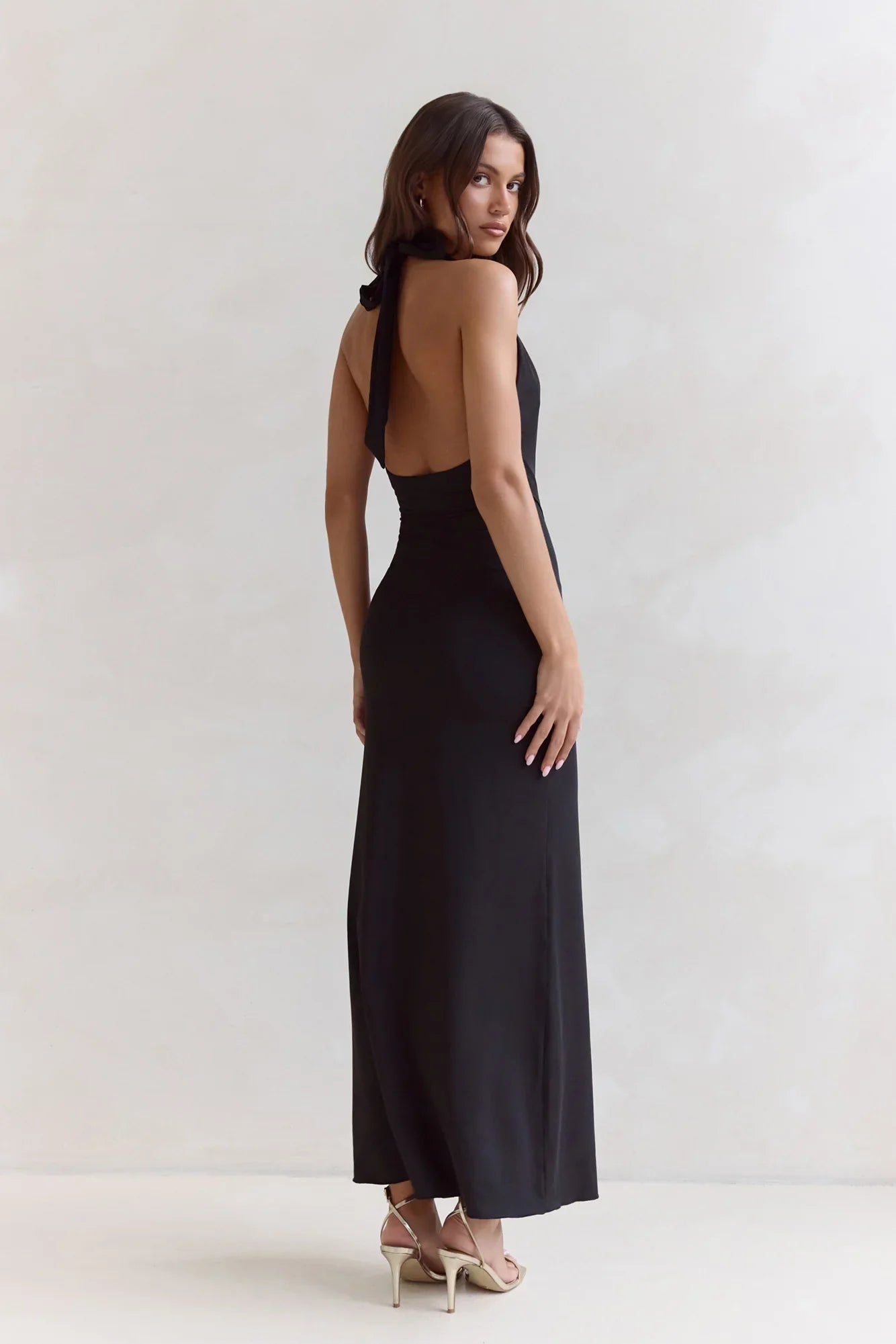 Pure Dreamer Halter Maxi Dress Black