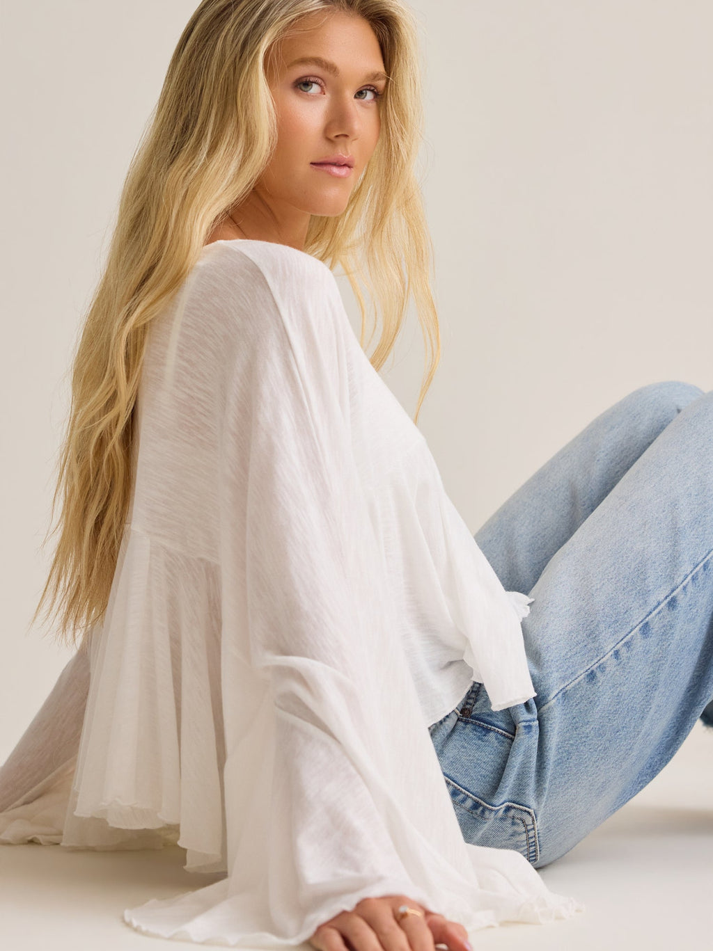 Conya Flowy Ruffle Top