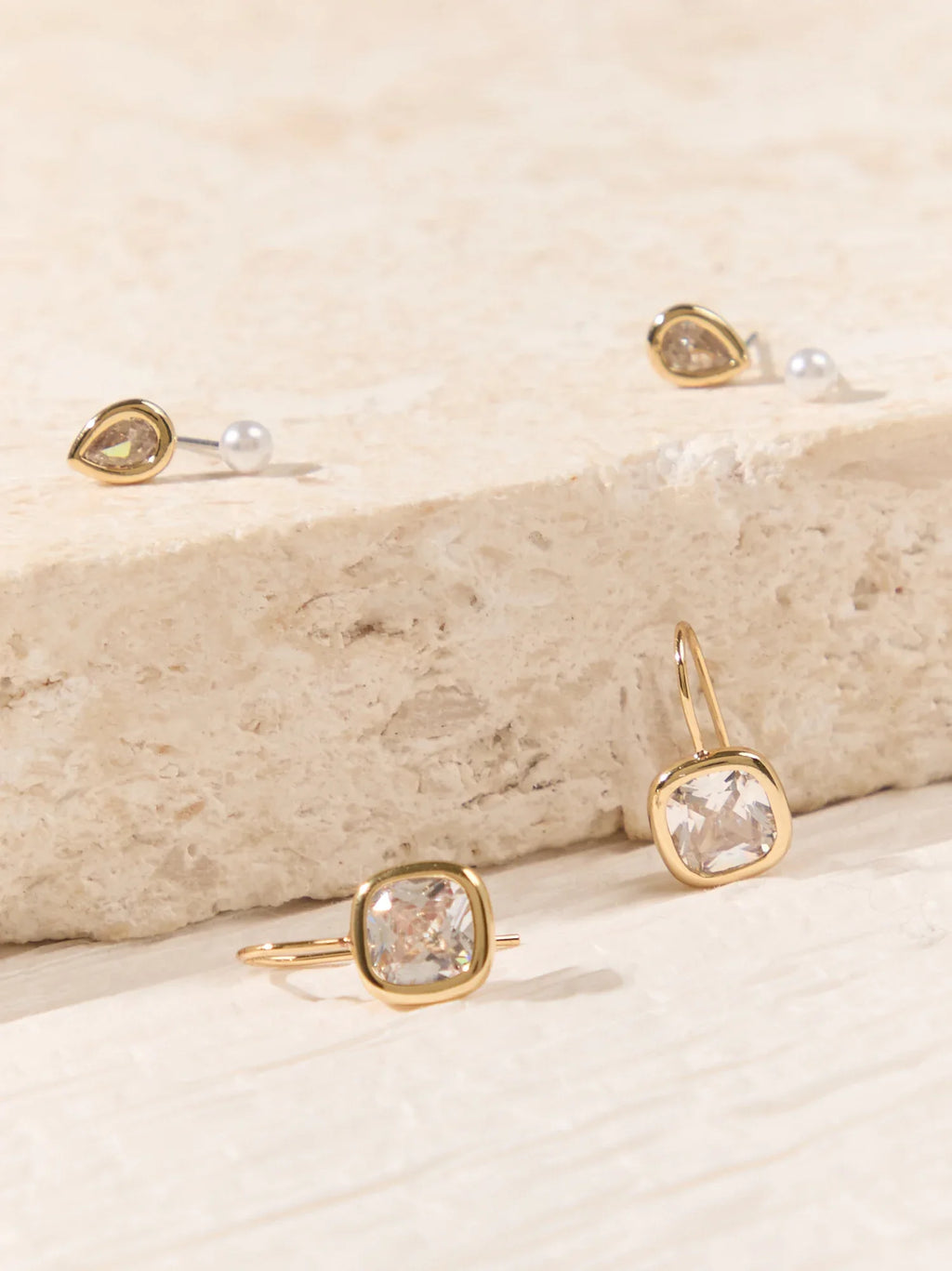 Sculpted Shine Stud Trio